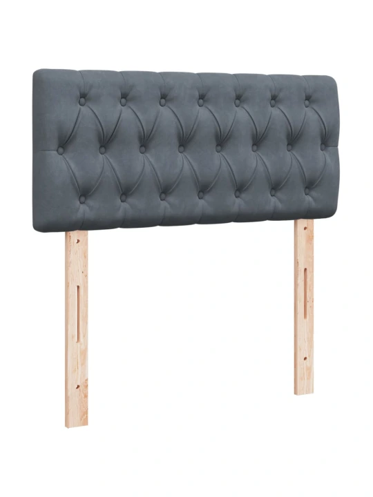 Box spring postel s matrací tmavě šedá 90x200 cm samet