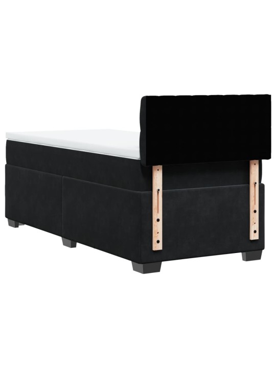 Box spring postel s matrací černá 90x200 cm samet