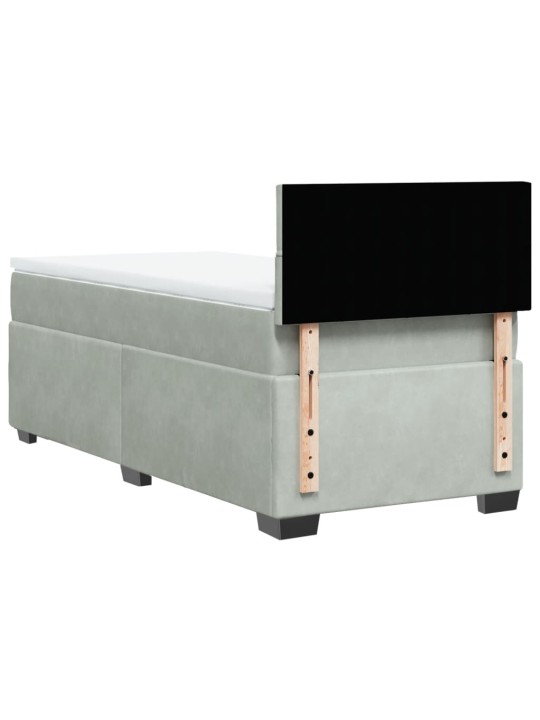Box spring postel s matrací světle šedá 90x200 cm samet