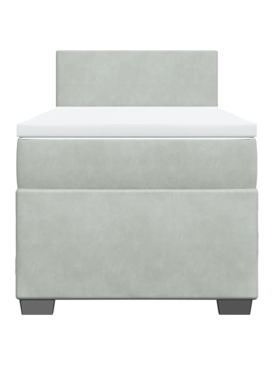 Box spring postel s matrací světle šedá 100x200 cm samet