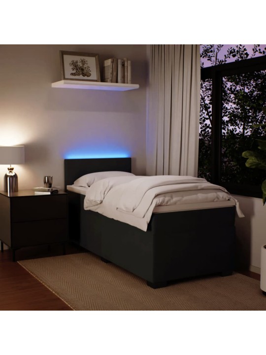 Box spring postel s matrací černá 100x200 cm samet