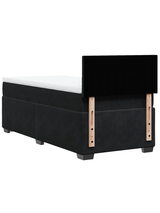 Box spring postel s matrací černá 100x200 cm samet