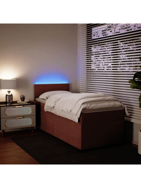 Box spring postel s matrací růžová 100x200 cm samet