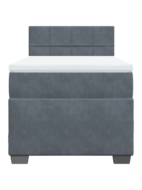 Box spring postel s matrací tmavě šedá 100x200 cm samet