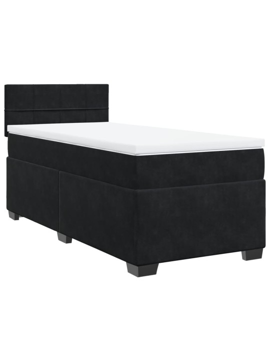 Box spring postel s matrací černá 100x200 cm samet