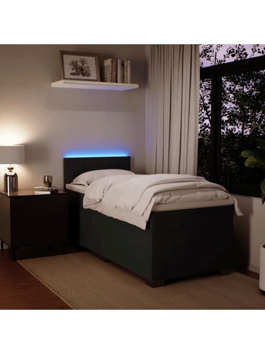 Box spring postel s matrací černá 100x200 cm samet