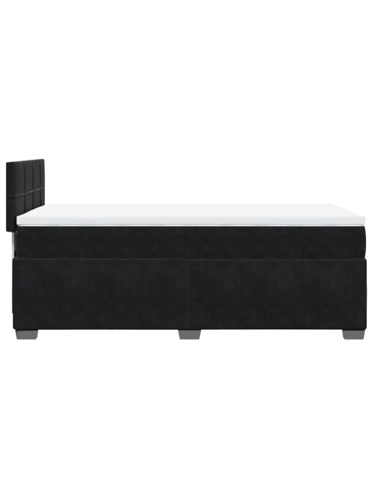 Box spring postel s matrací černá 100x200 cm samet