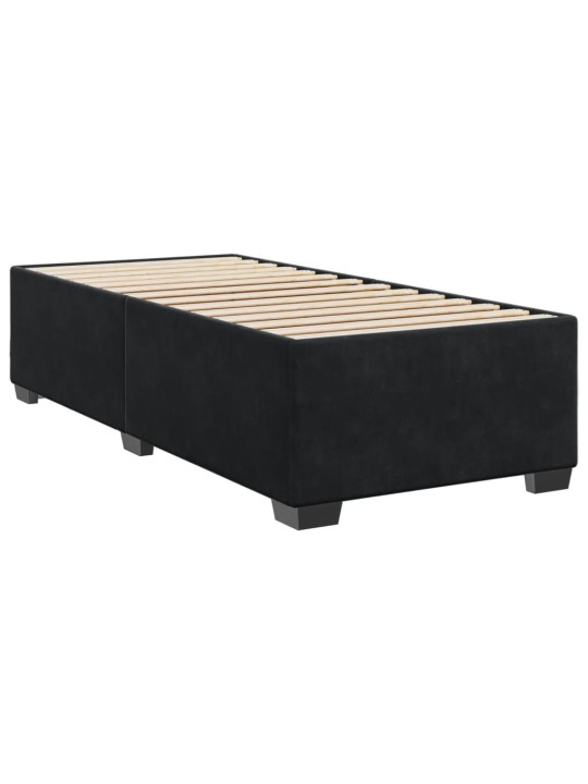 Box spring postel s matrací černá 100x200 cm samet
