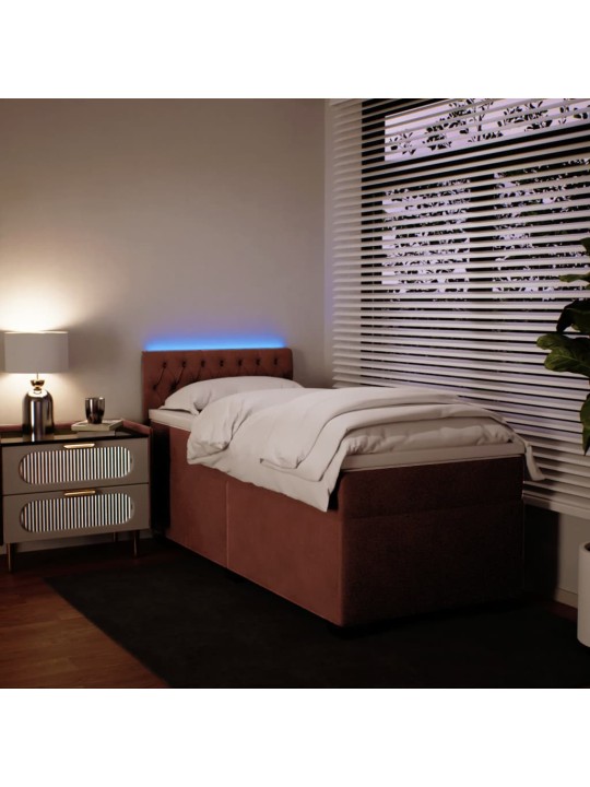 Box spring postel s matrací růžová 100x200 cm samet