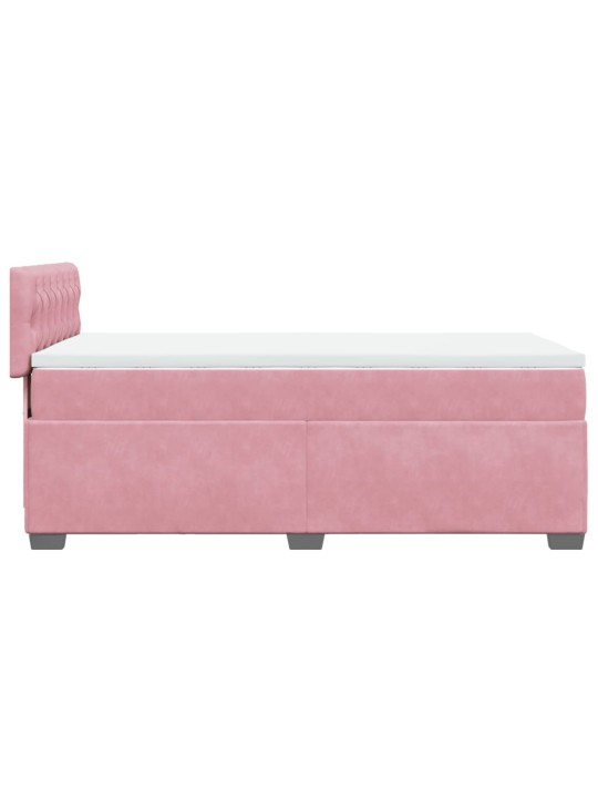 Box spring postel s matrací růžová 100x200 cm samet