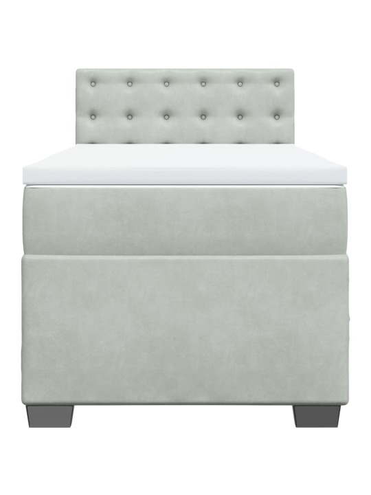 Box spring postel s matrací světle šedá 100x200 cm samet