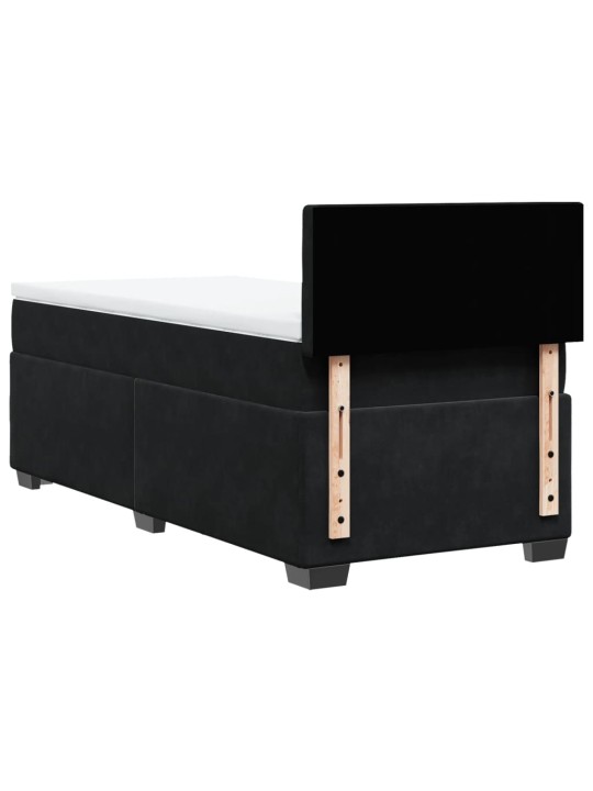 Box spring postel s matrací černá 100x200 cm samet