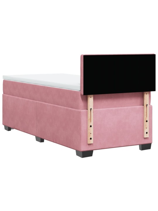 Box spring postel s matrací růžová 100x200 cm samet