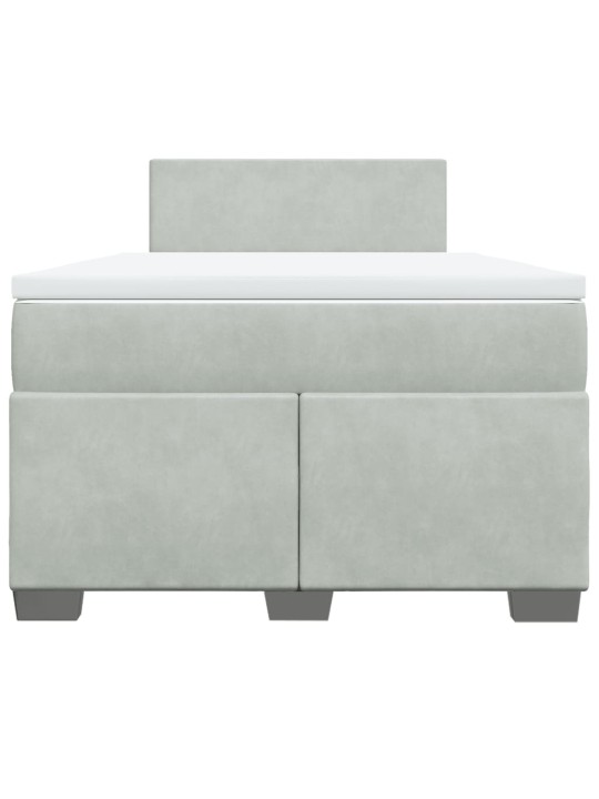 Box spring postel s matrací světle šedá 120x190 cm samet