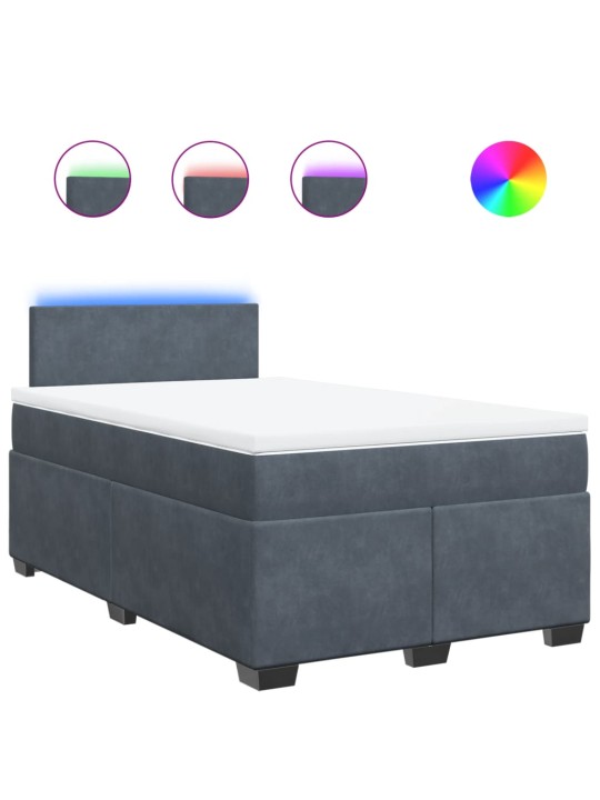 Box spring postel s matrací tmavě šedý 120x190 cm samet