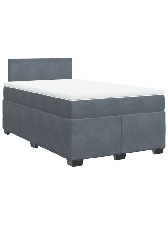 Box spring postel s matrací tmavě šedý 120x190 cm samet