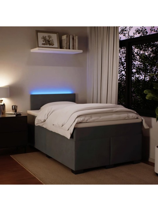 Box spring postel s matrací tmavě šedý 120x190 cm samet