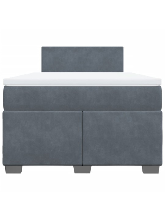 Box spring postel s matrací tmavě šedý 120x190 cm samet