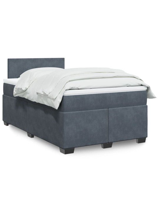 Box spring postel s matrací tmavě šedý 120x190 cm samet
