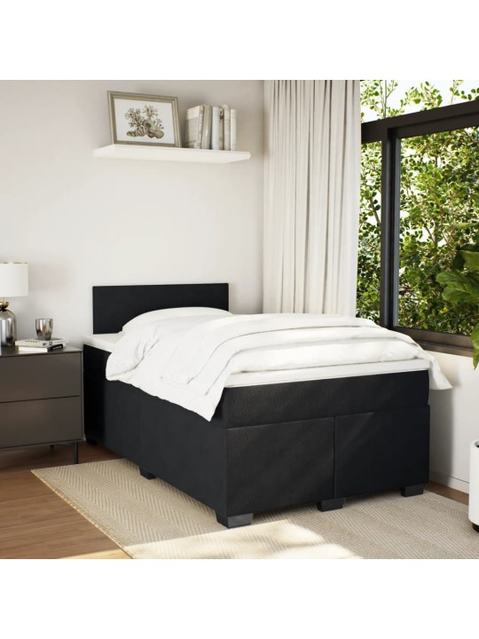 Box spring postel s matrací černá 120 x 190 cm samet