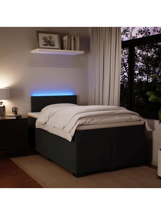 Box spring postel s matrací černá 120 x 190 cm samet