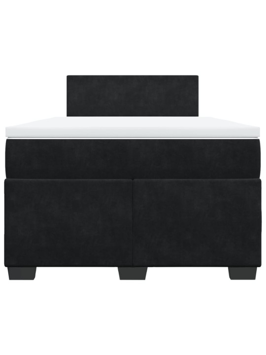 Box spring postel s matrací černá 120 x 190 cm samet