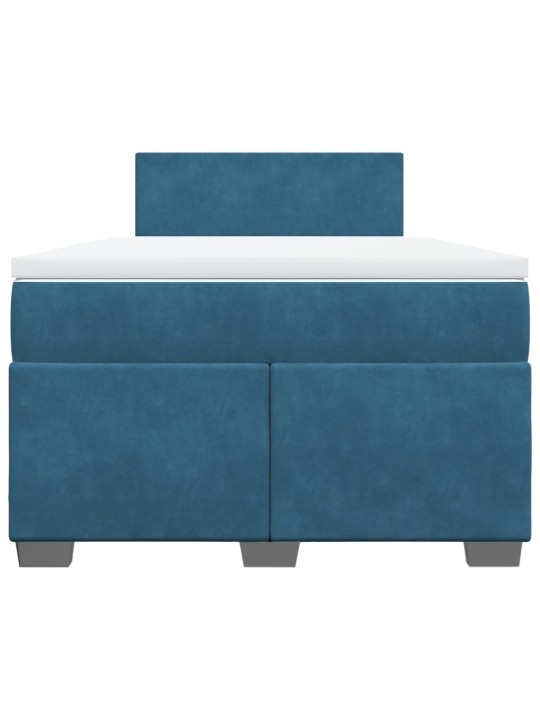 Box spring postel s matrací modrá 120 x 190 cm samet
