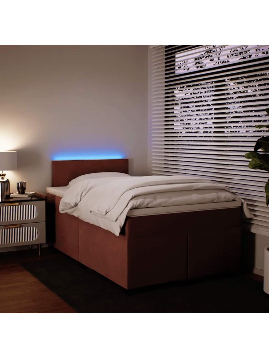 Box spring postel s matrací růžová 120x190 cm samet