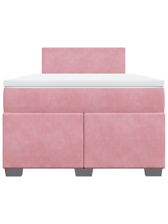 Box spring postel s matrací růžová 120x190 cm samet