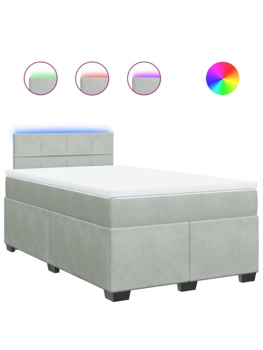 Box spring postel s matrací světle šedá 120x190 cm samet