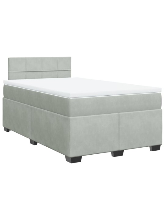 Box spring postel s matrací světle šedá 120x190 cm samet