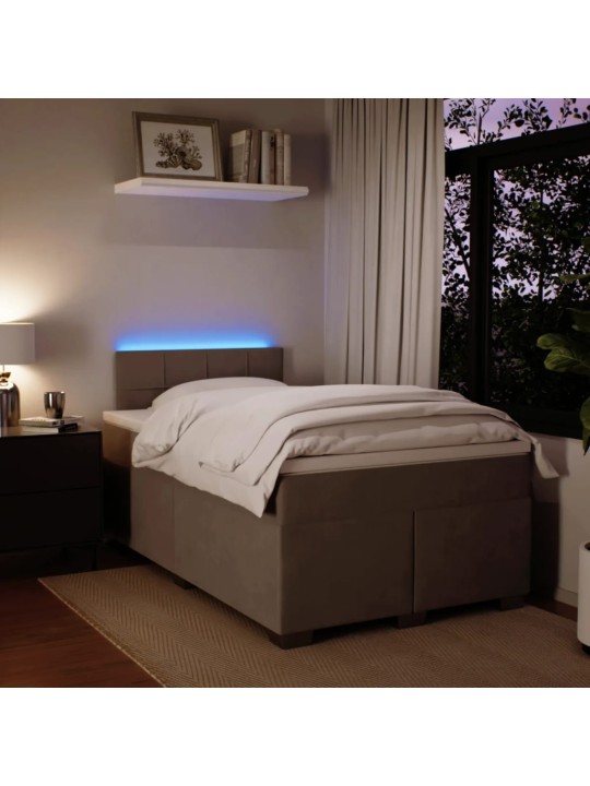 Box spring postel s matrací světle šedá 120x190 cm samet