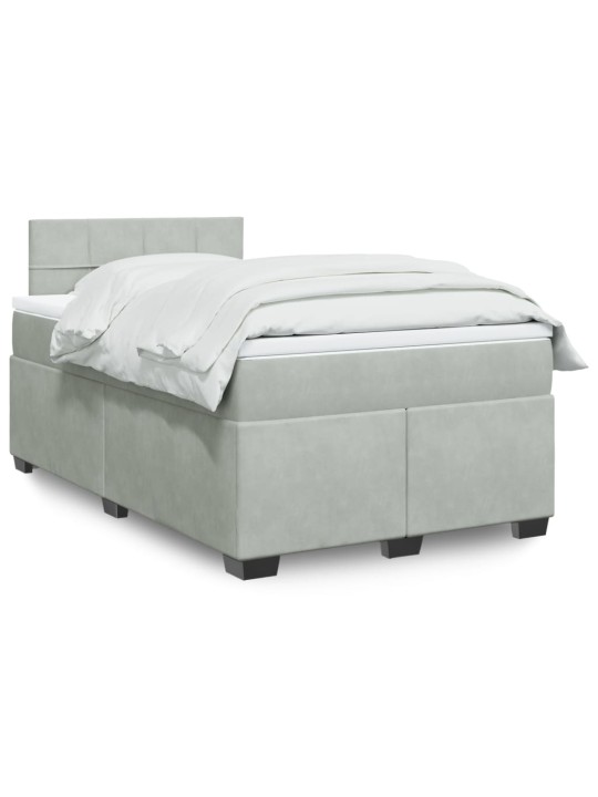 Box spring postel s matrací světle šedá 120x190 cm samet