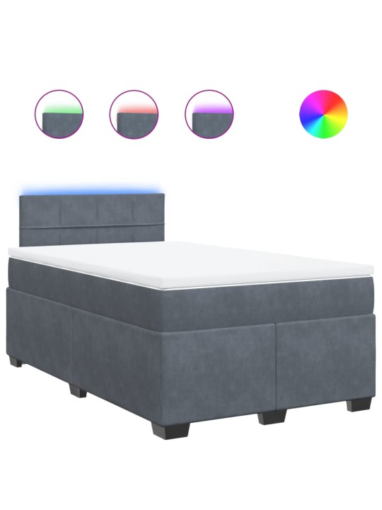 Box spring postel s matrací tmavě šedý 120x190 cm samet