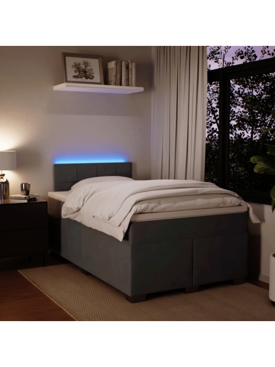 Box spring postel s matrací tmavě šedý 120x190 cm samet