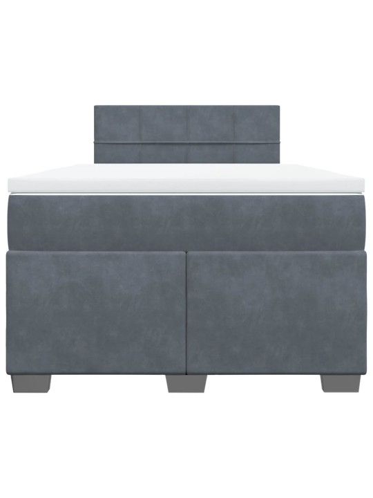 Box spring postel s matrací tmavě šedý 120x190 cm samet