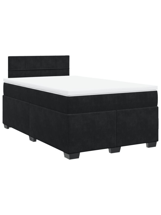 Box spring postel s matrací černá 120 x 190 cm samet