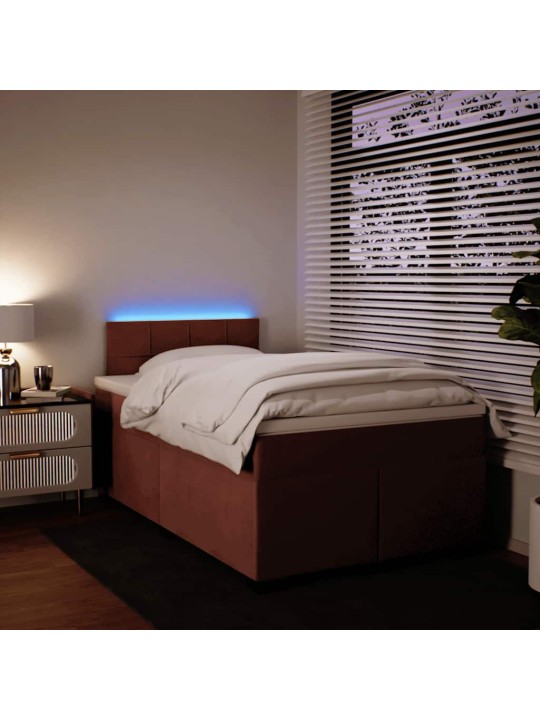 Box spring postel s matrací růžová 120x190 cm samet