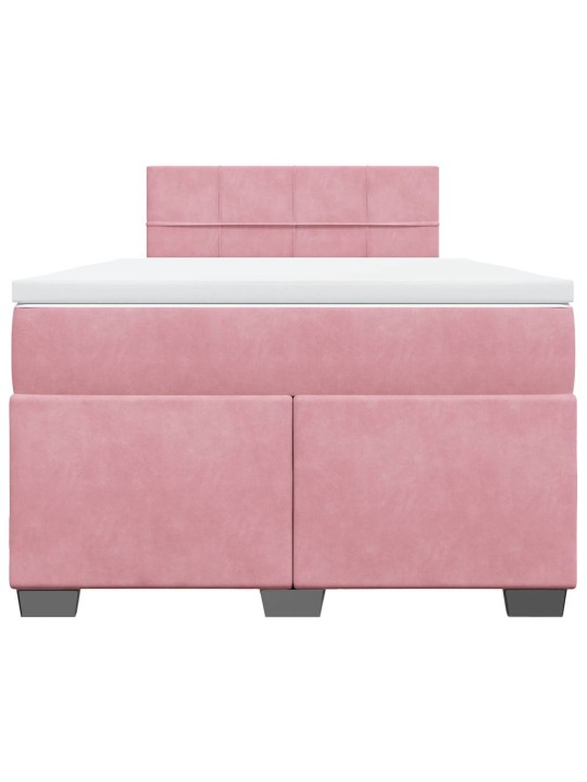 Box spring postel s matrací růžová 120x190 cm samet