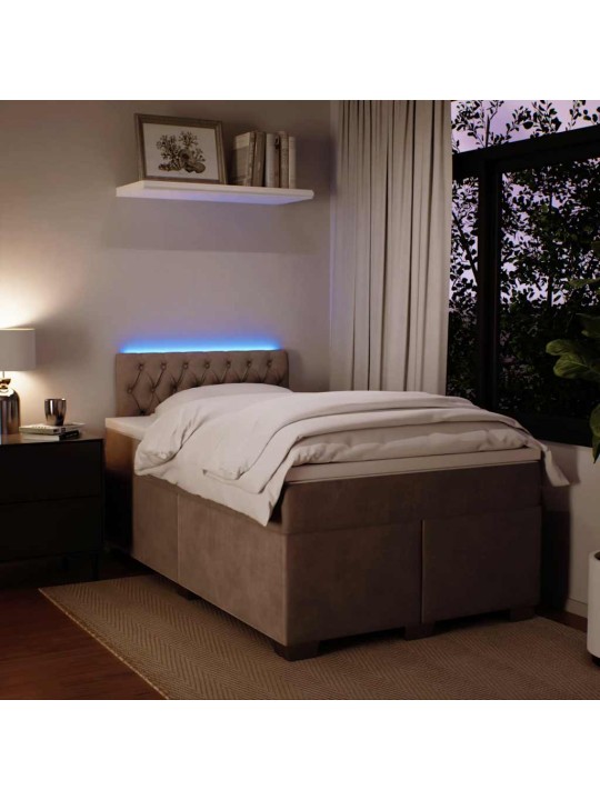 Box spring postel s matrací světle šedá 120x190 cm samet