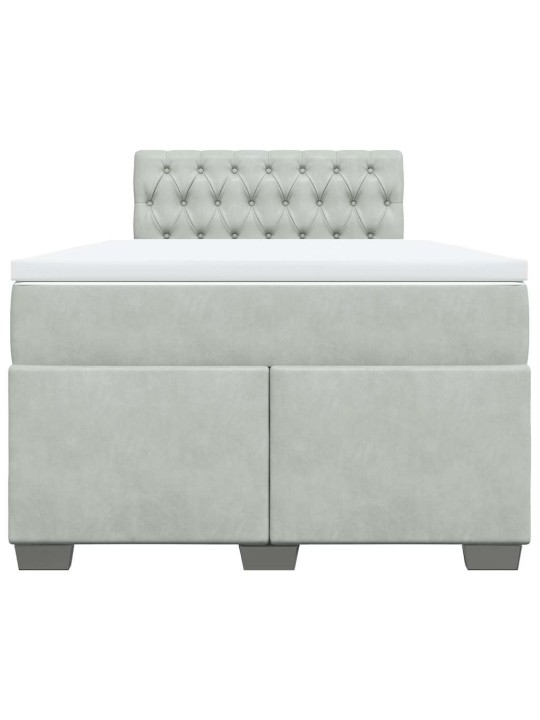 Box spring postel s matrací světle šedá 120x190 cm samet
