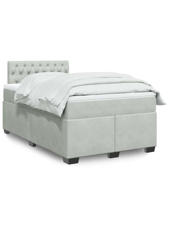 Box spring postel s matrací světle šedá 120x190 cm samet