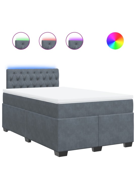 Box spring postel s matrací tmavě šedý 120x190 cm samet