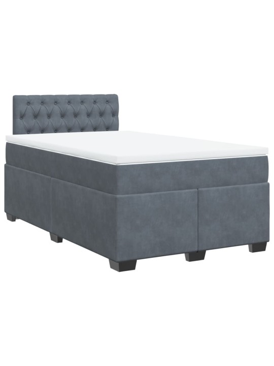 Box spring postel s matrací tmavě šedý 120x190 cm samet