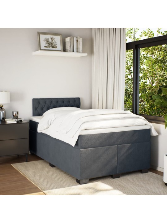 Box spring postel s matrací tmavě šedý 120x190 cm samet
