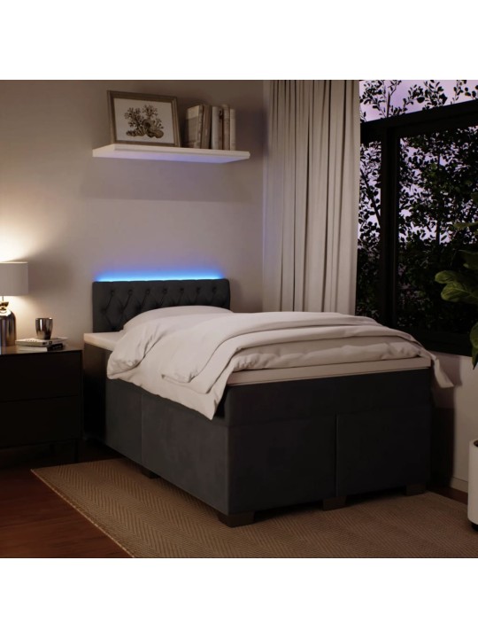 Box spring postel s matrací tmavě šedý 120x190 cm samet