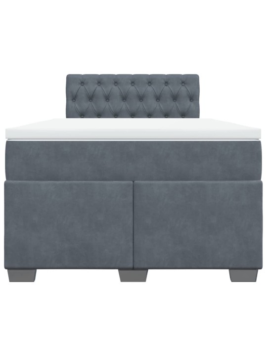 Box spring postel s matrací tmavě šedý 120x190 cm samet