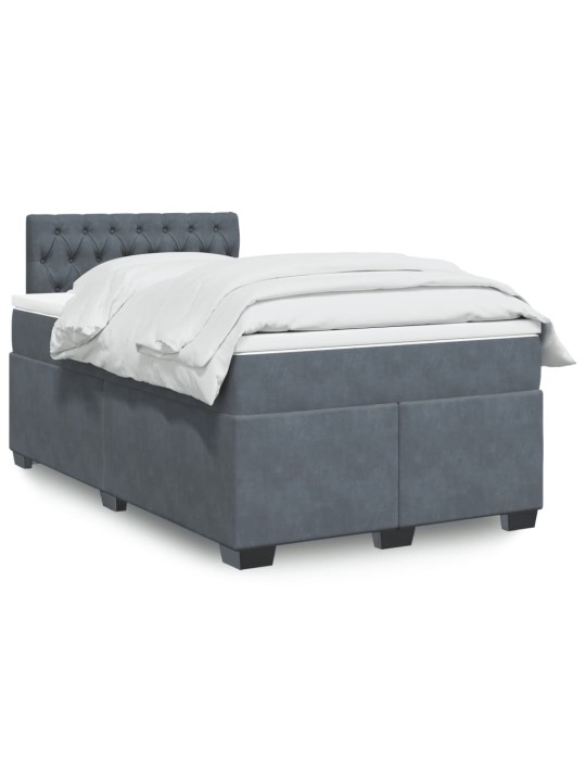 Box spring postel s matrací tmavě šedý 120x190 cm samet