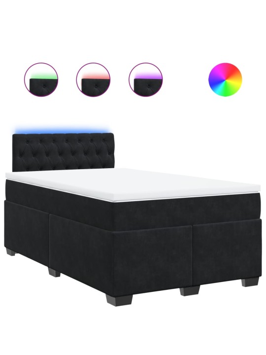 Box spring postel s matrací černá 120 x 190 cm samet