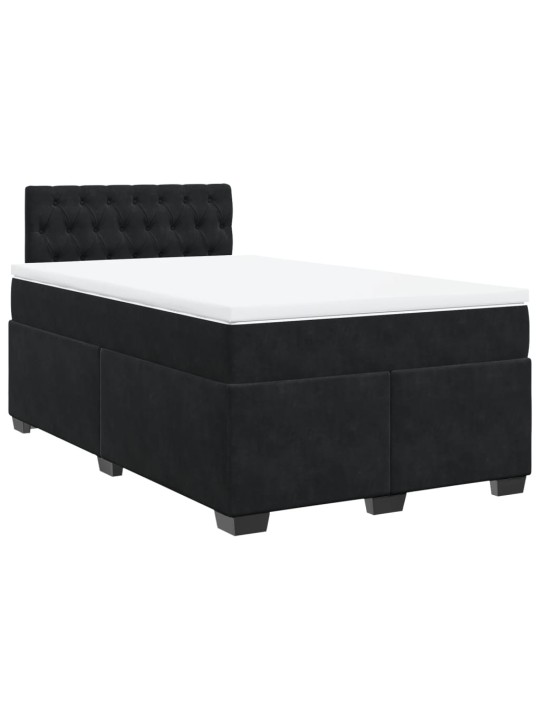 Box spring postel s matrací černá 120 x 190 cm samet